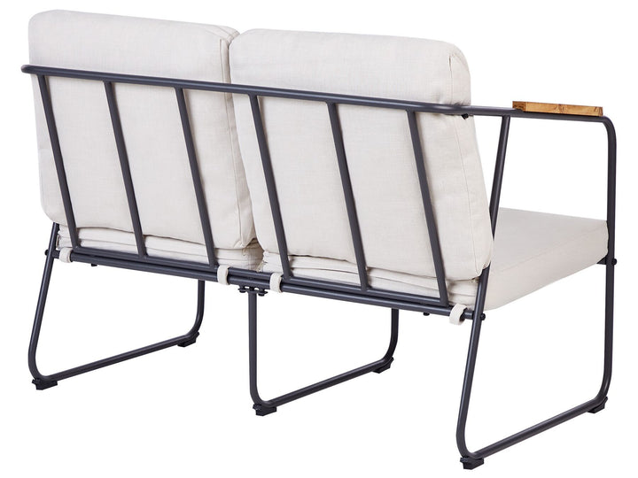 Vezzana Garden Lounge Set with Table 4 Seater Metal Light Beige