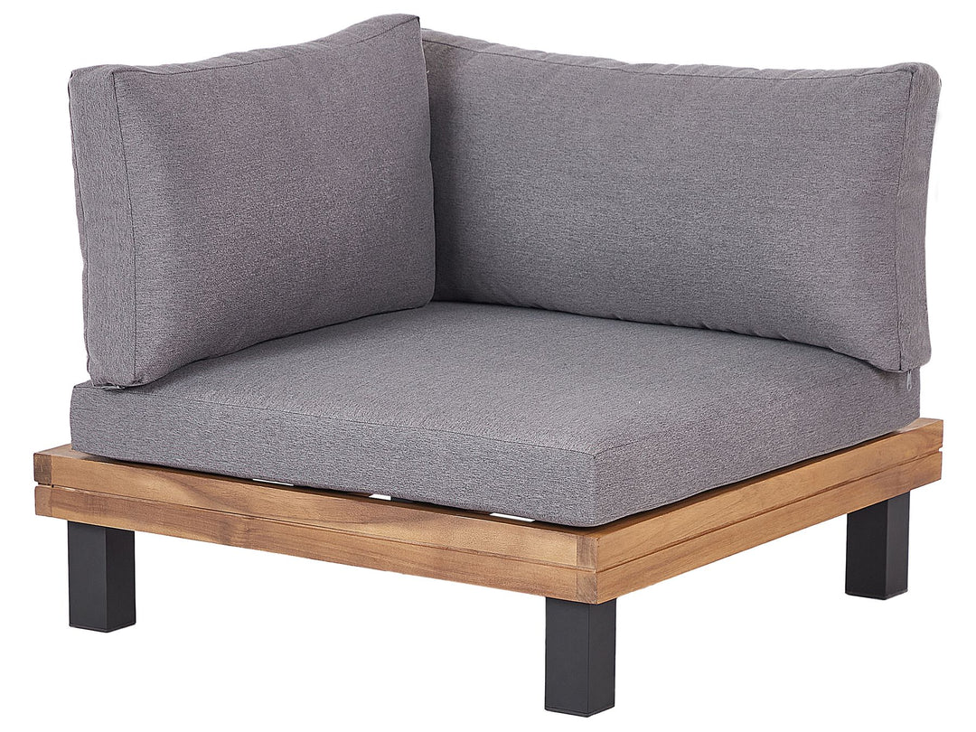 Frazzano Garden Corner Sofa with Table 5 Seater Certified Acacia Wood Grey