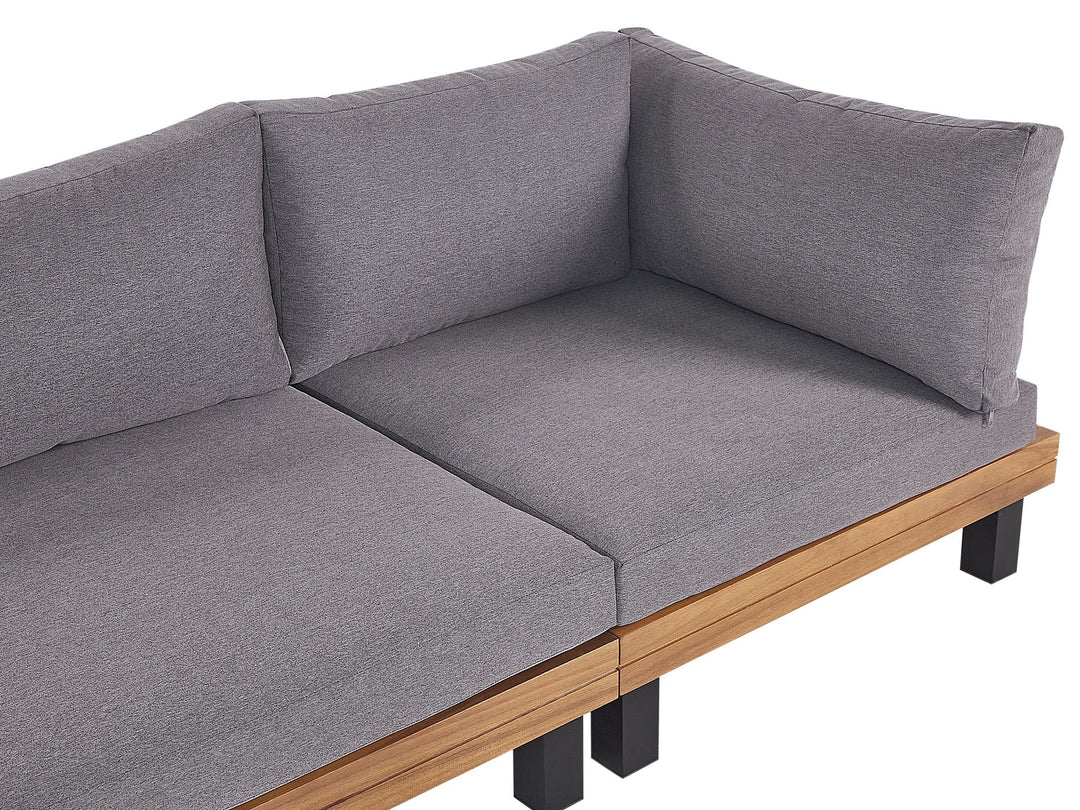 Frazzano Garden Corner Sofa with Table 5 Seater Certified Acacia Wood Grey