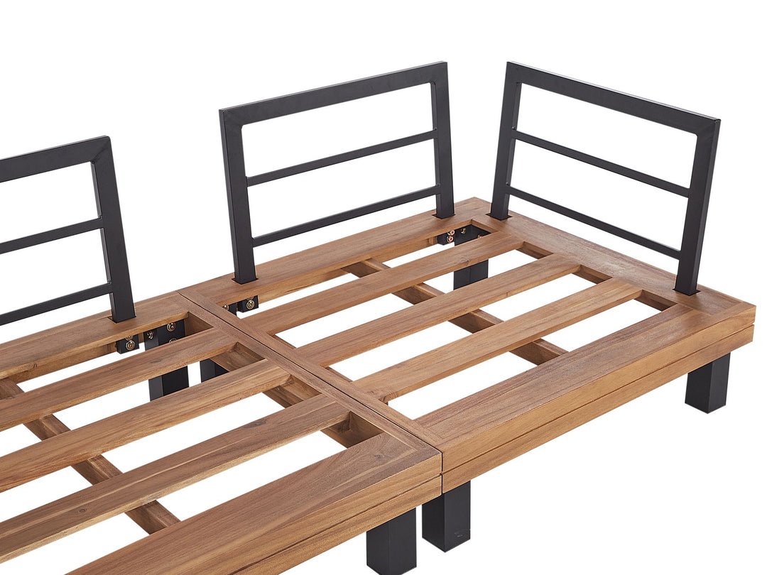 Frazzano Garden Corner Sofa with Table 5 Seater Certified Acacia Wood Grey