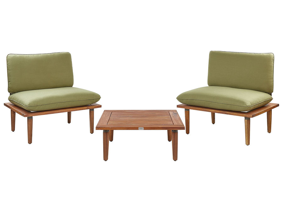 Frascati Garden Lounge Set with Table 2 Seater Certified Acacia Wood Olive Green