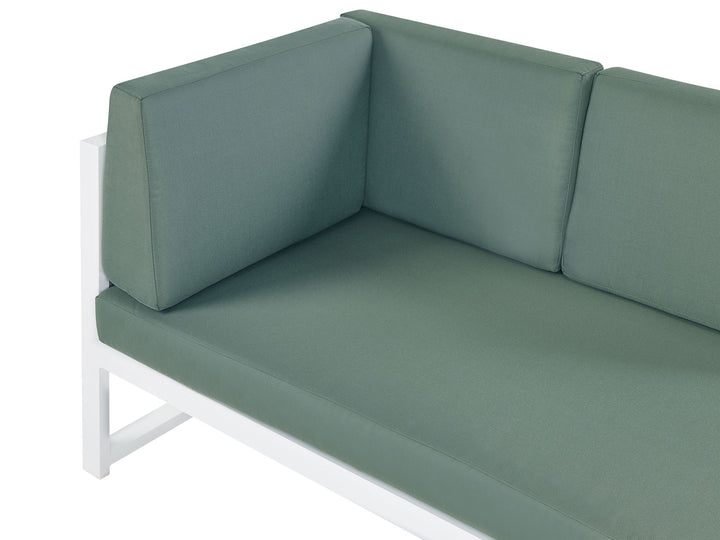 Castella Garden Corner Sofa with Table 6 Seater Left Hand Metal Green
