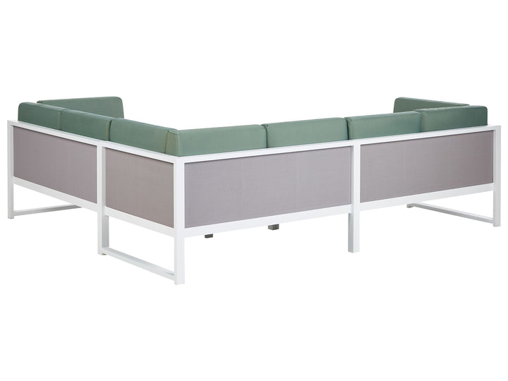 Castella Garden Corner Sofa with Table 6 Seater Left Hand Metal Green