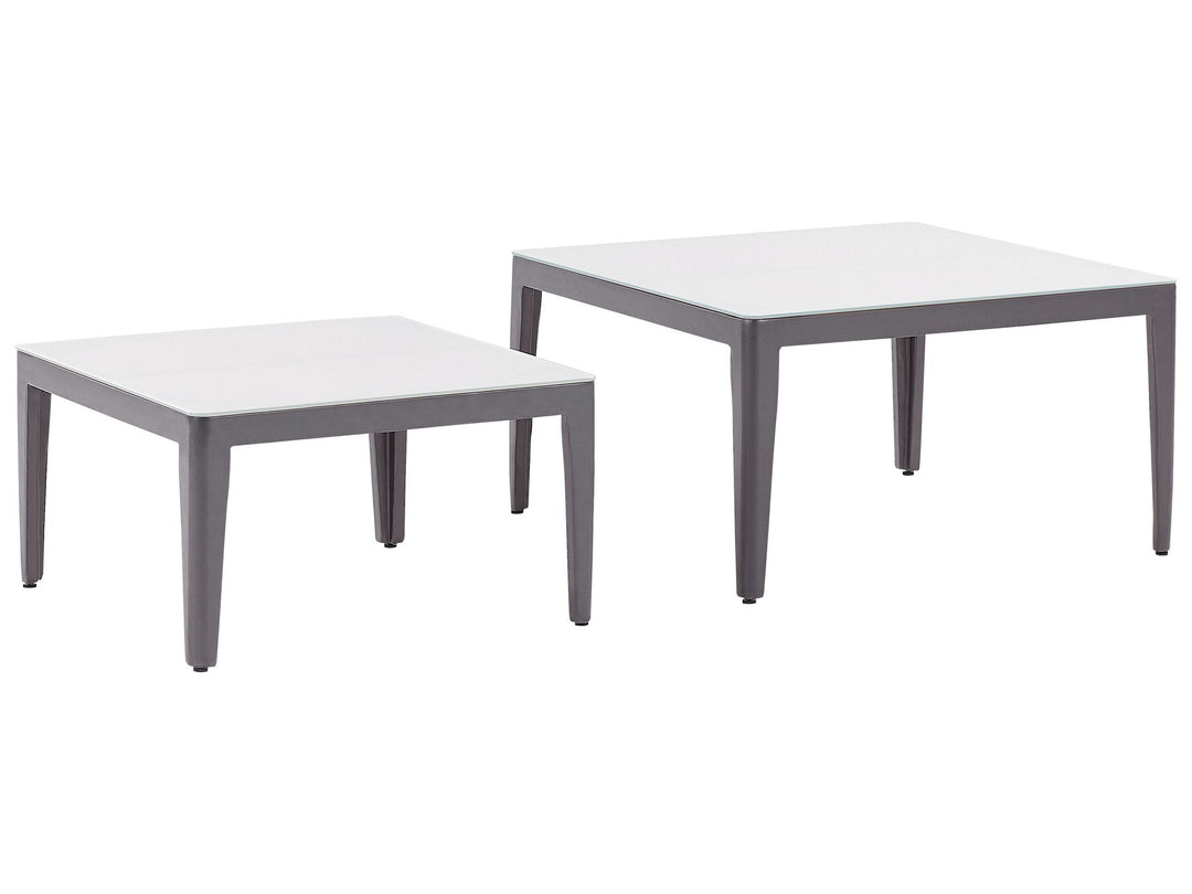 Rima III Garden Corner Sofa with Table 6 Seater Left Hand Modular Metal Beige