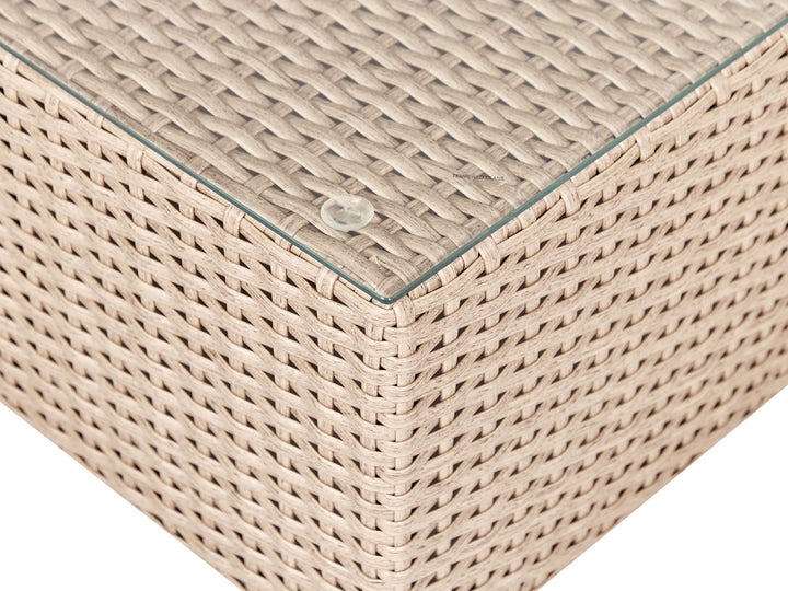 Xxl Garden Lounge Set with Table 8 Seater Right Hand Modular PE Rattan Sand Beige
