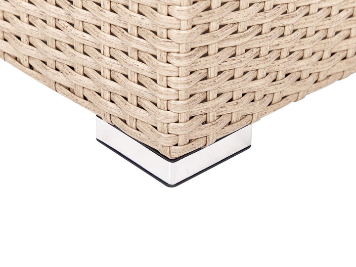 Xxl Garden Lounge Set with Table 8 Seater Right Hand Modular PE Rattan Sand Beige