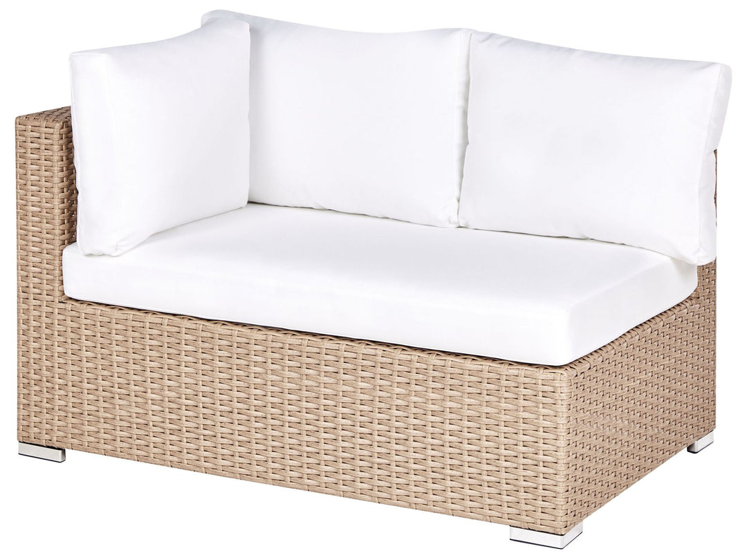 Xxl Garden Lounge Set with Table 8 Seater Right Hand Modular PE Rattan Sand Beige