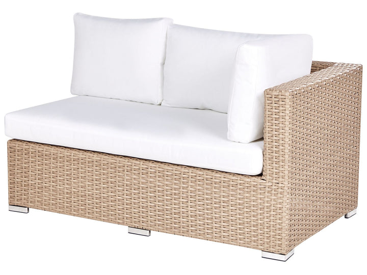 Xxl Garden Lounge Set with Table 8 Seater Right Hand Modular PE Rattan Sand Beige