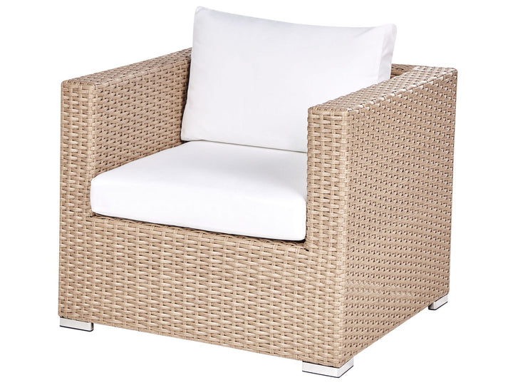 Xxl Garden Lounge Set with Table 8 Seater Right Hand Modular PE Rattan Sand Beige