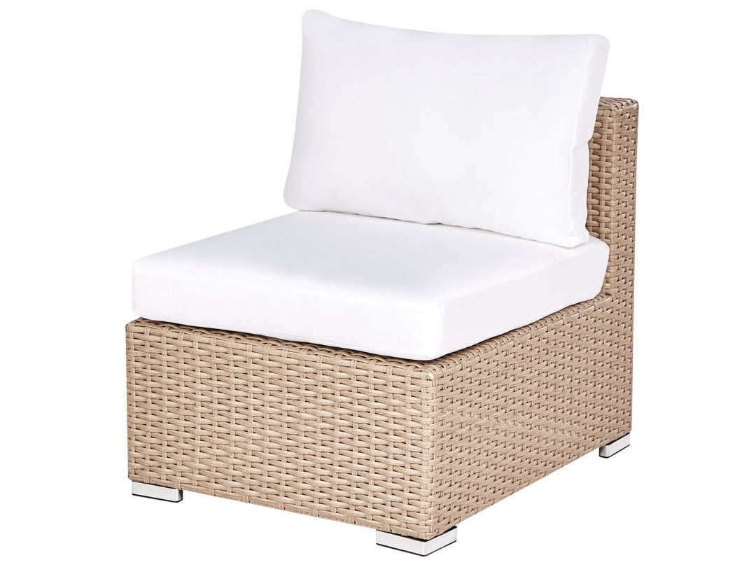 Xxl Garden Lounge Set with Table 8 Seater Right Hand Modular PE Rattan Sand Beige