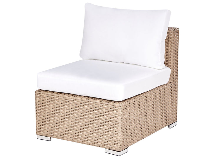 Xxl Garden Lounge Set with Table 8 Seater Right Hand Modular PE Rattan Sand Beige