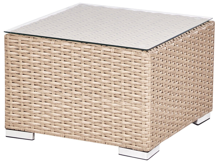 Xxl Garden Lounge Set with Table 8 Seater Right Hand Modular PE Rattan Sand Beige