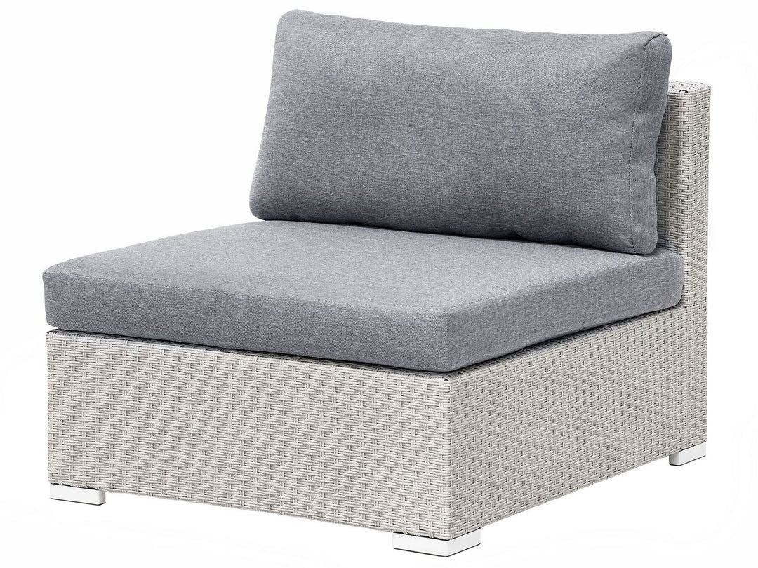 Sano Garden Corner Sofa with Table 4 Seater Right Hand Modular PE Rattan Light Grey