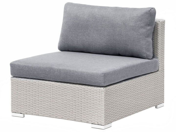 Sano Garden Corner Sofa with Table 4 Seater Right Hand Modular PE Rattan Light Grey