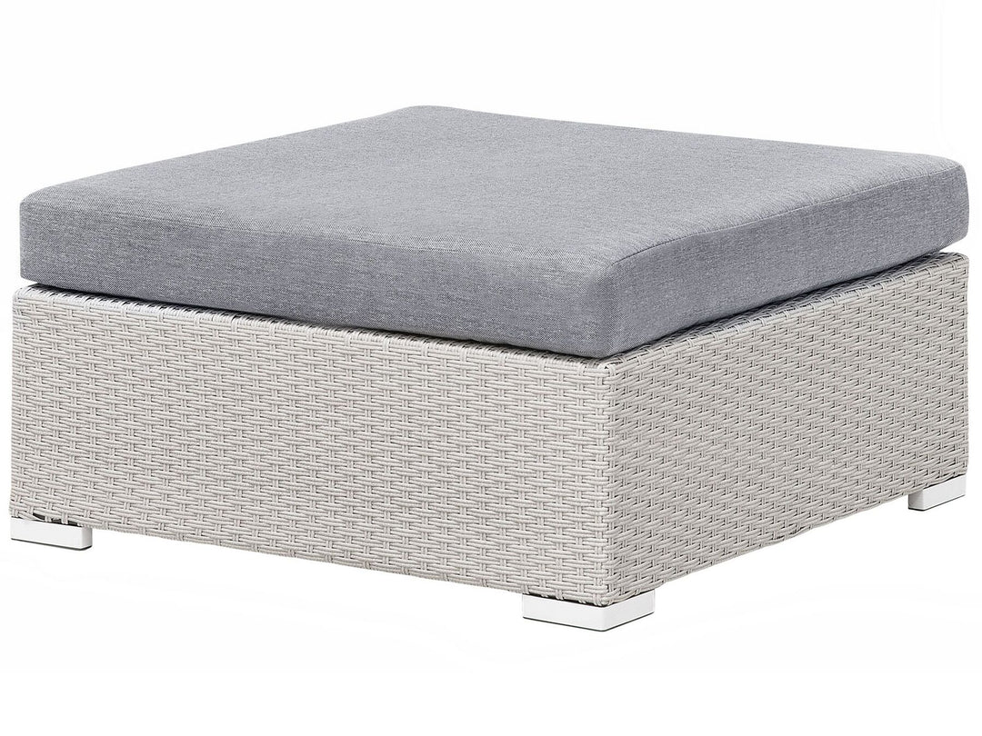 Sano Garden Corner Sofa with Table 4 Seater Right Hand Modular PE Rattan Light Grey