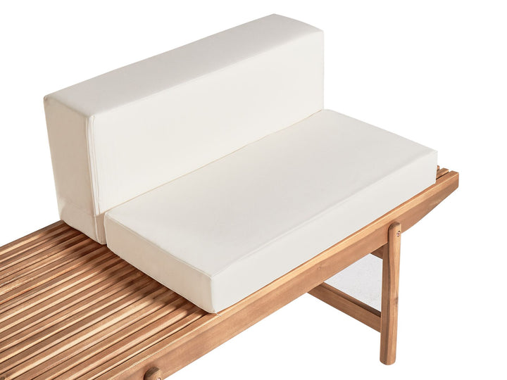 Giaveno Garden Lounge Set with Table 2 Seater Acacia Wood Off-White