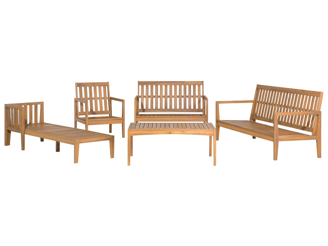 Pataja Garden Lounge Set with Table 7 Seater Acacia Wood Light Brown