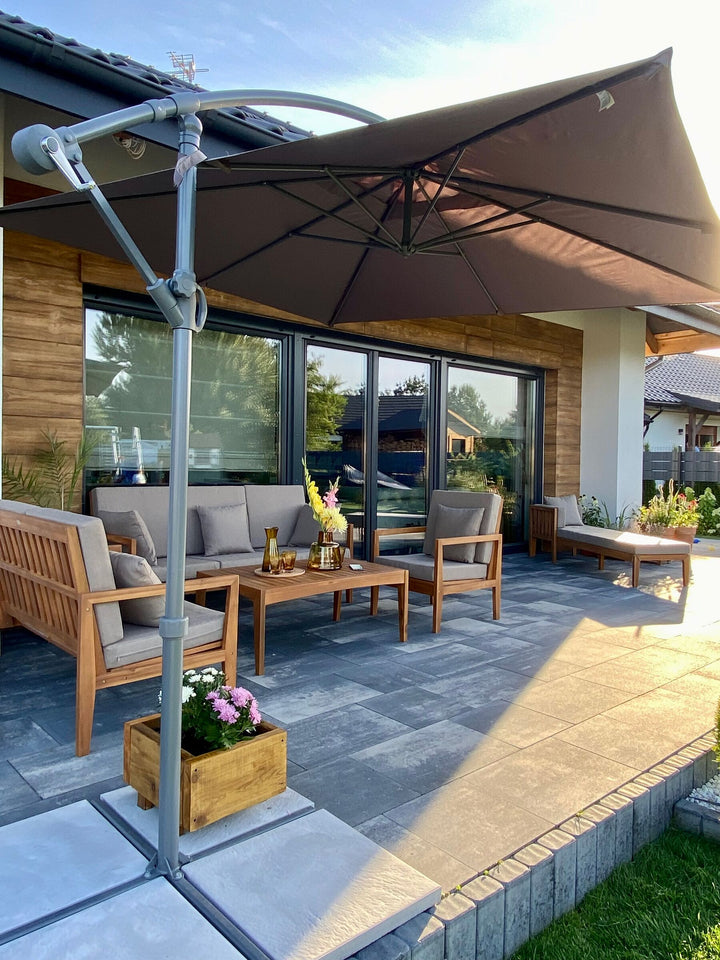 Pataja Garden Lounge Set with Table 7 Seater Acacia Wood Light Brown