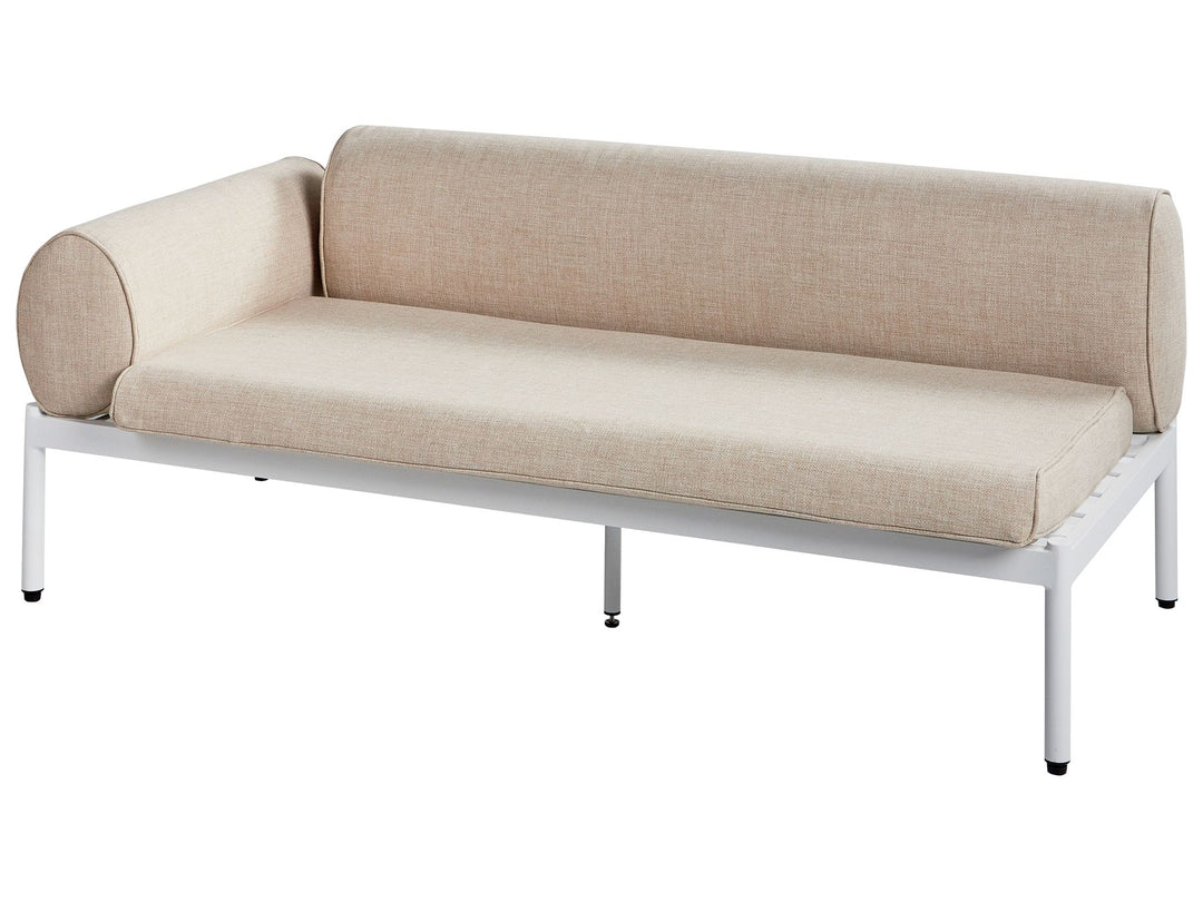 Rasiglia Garden Corner Sofa with Table 5 Seater Left Hand Metal Beige