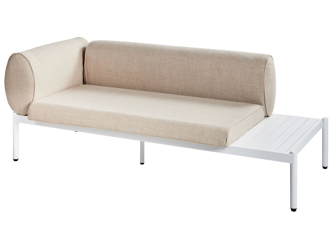 Rasiglia Garden Corner Sofa with Table 5 Seater Left Hand Metal Beige