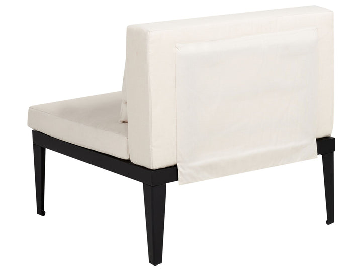 Bracciano Garden Lounge Set with Table and Ottoman 4 Seater Right Hand Certified Acacia Wood Light Beige