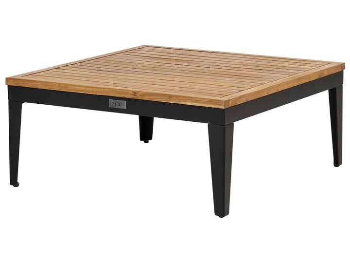 Bracciano Garden Lounge Set with Table and Ottoman 4 Seater Right Hand Certified Acacia Wood Light Beige