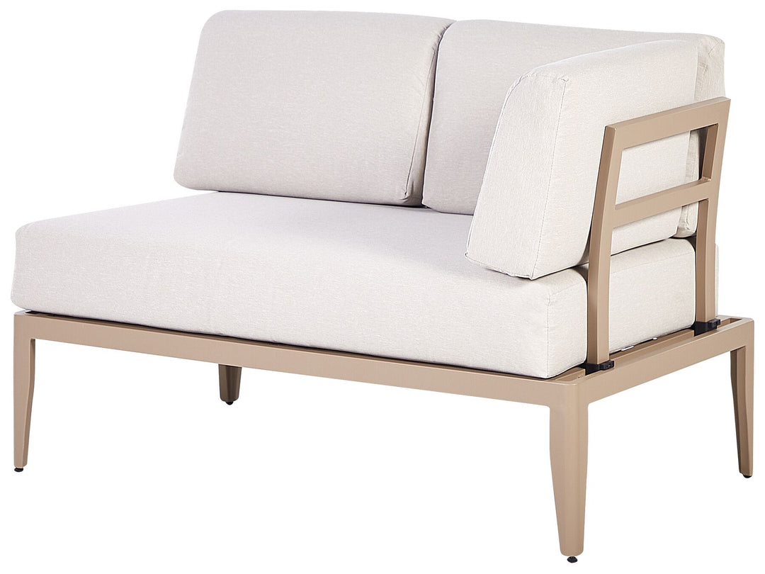 Rima III Garden Corner Sofa with Table 6 Seater Left Hand Metal Light Beige