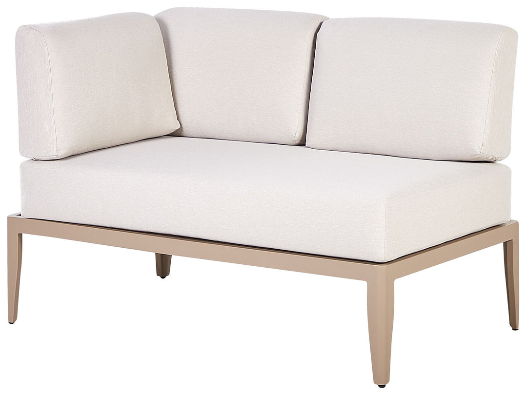 Rima III Garden Corner Sofa with Table 6 Seater Left Hand Metal Light Beige