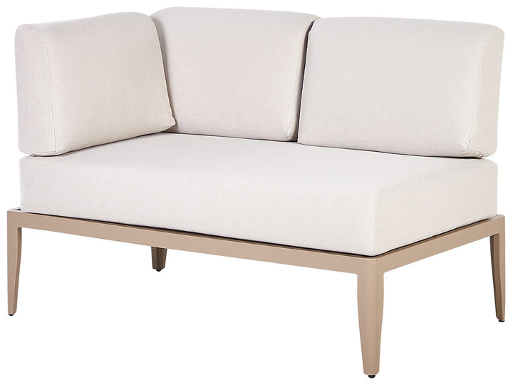 Rima III Garden Corner Sofa with Table 6 Seater Left Hand Metal Light Beige