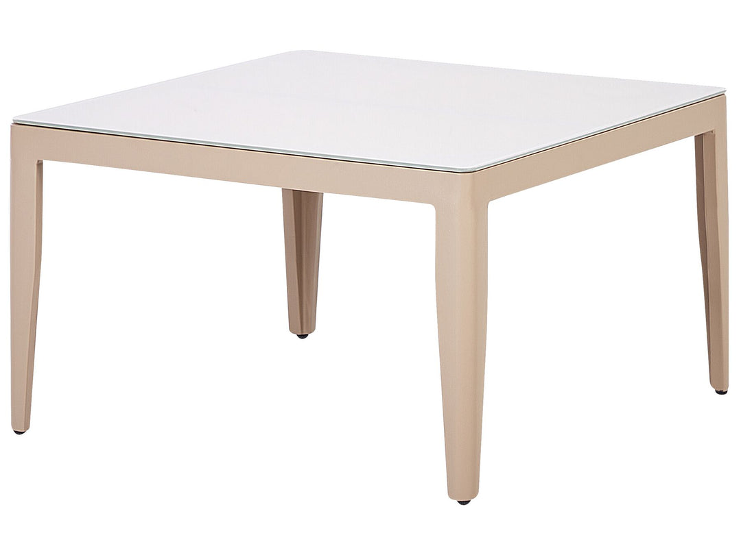 Rima III Garden Corner Sofa with Table 6 Seater Left Hand Metal Light Beige