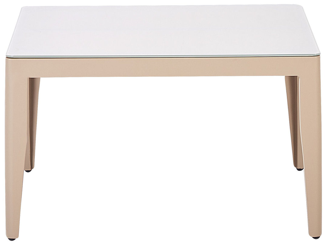 Rima III Garden Corner Sofa with Table 6 Seater Left Hand Metal Light Beige