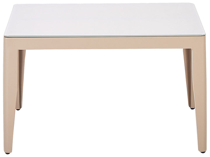 Rima III Garden Corner Sofa with Table 6 Seater Left Hand Metal Light Beige