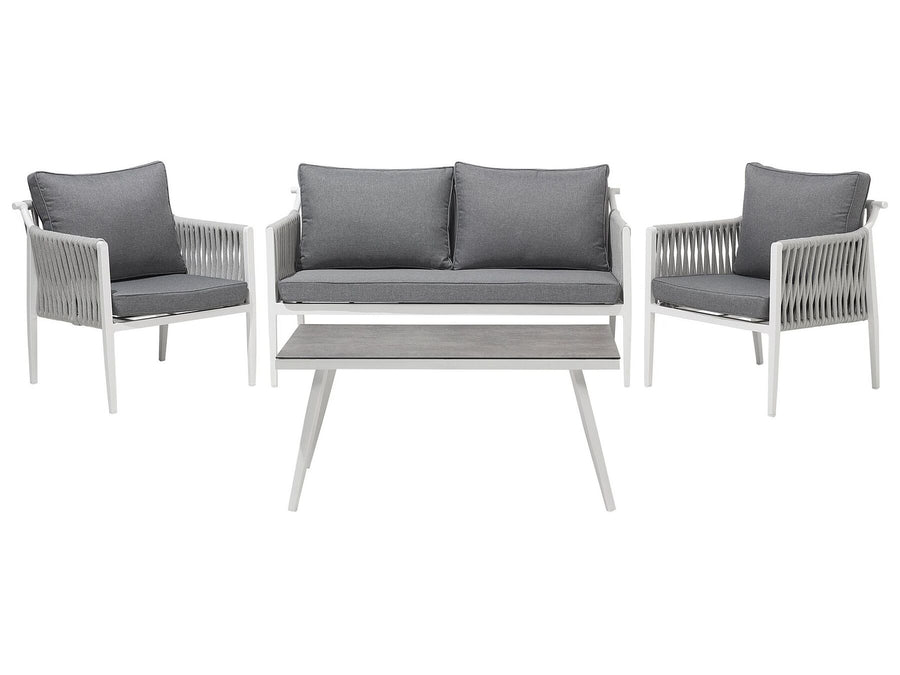 Latina Garden Lounge Set with Table 4 Seater Metal Grey