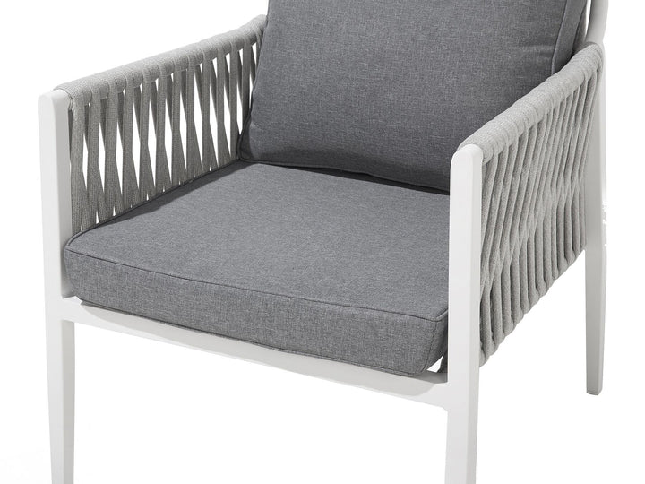 Latina Garden Lounge Set with Table 4 Seater Metal Grey