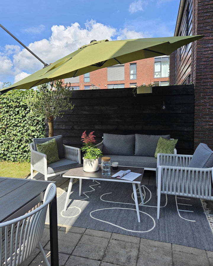 Latina Garden Lounge Set with Table 4 Seater Metal Grey