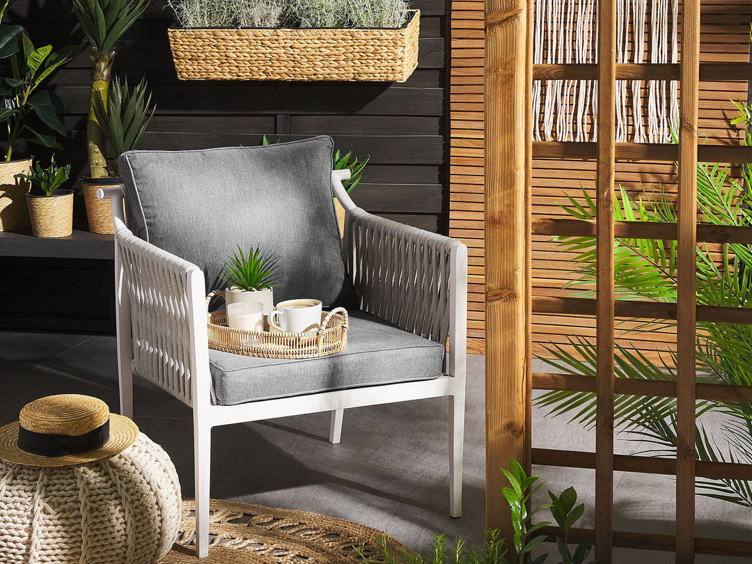 Latina Garden Lounge Set with Table 4 Seater Metal Grey