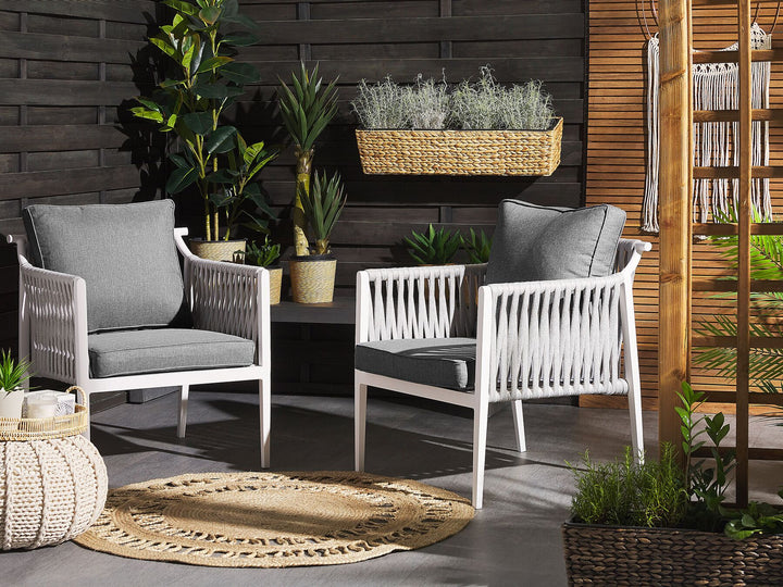 Latina Garden Lounge Set with Table 4 Seater Metal Grey