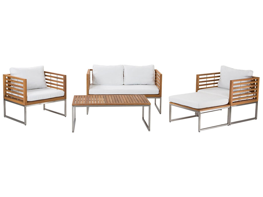 Bermuda Garden Lounge Set with Table 4 Seater Acacia Wood Brown