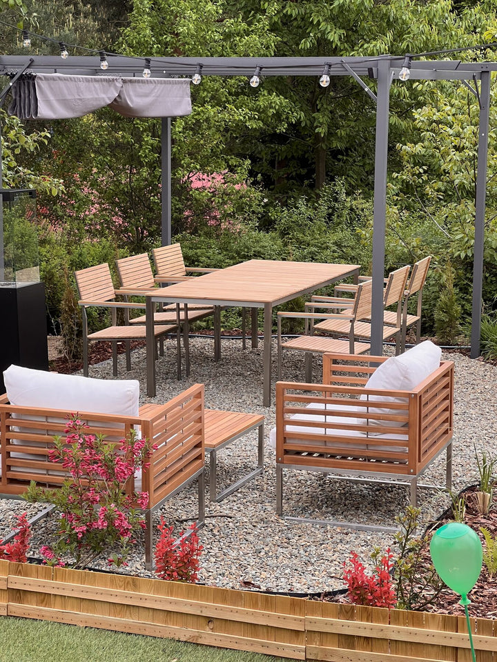 Bermuda Garden Lounge Set with Table 4 Seater Acacia Wood Brown