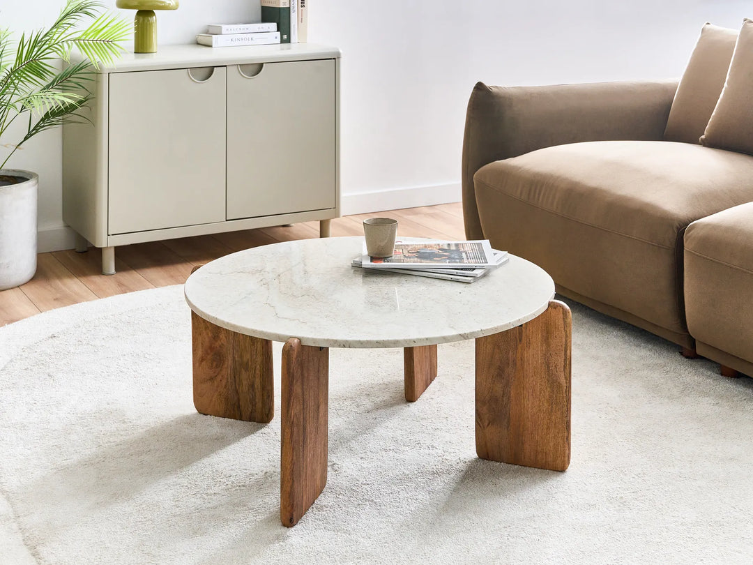 Coffee Table Marble Light Beige Fresca