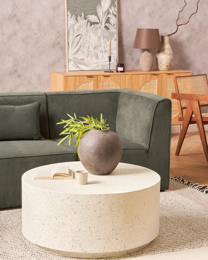 Coffee Table 90 cm 90 cm Terrazzo Effect White Terrazzo Levian