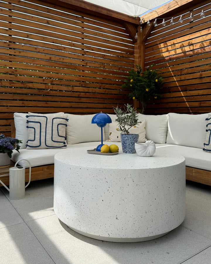 Coffee Table 90 cm 90 cm Terrazzo Effect White Terrazzo Levian
