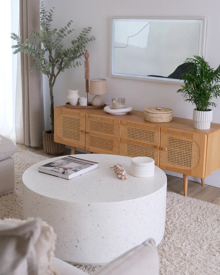 Coffee Table 90 cm 90 cm Terrazzo Effect White Terrazzo Levian