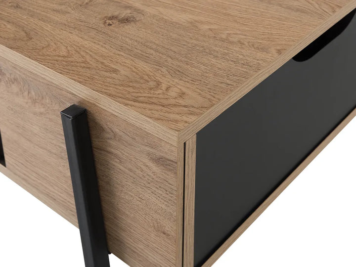 Coffee Table Brown/ Black with Storage Whetsel
