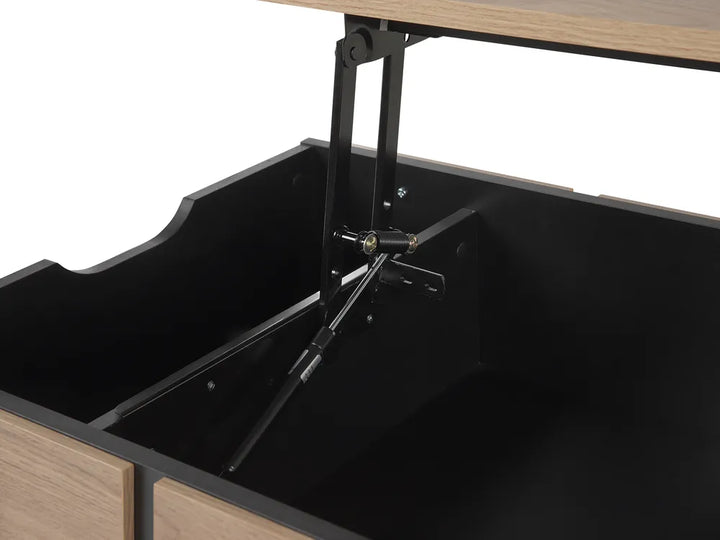 Coffee Table Brown/ Black with Storage Whetsel