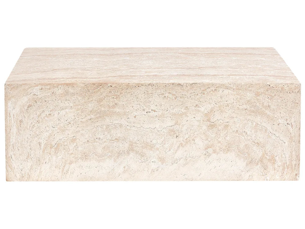 Coffee Table 90 cm 66 cm Travertine Effect Jasmarie