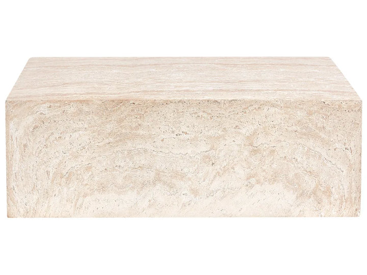 Coffee Table 90 cm 66 cm Travertine Effect Jasmarie