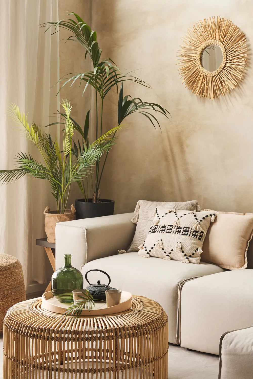 Coffee Table Rattan Light Brown Simmerman
