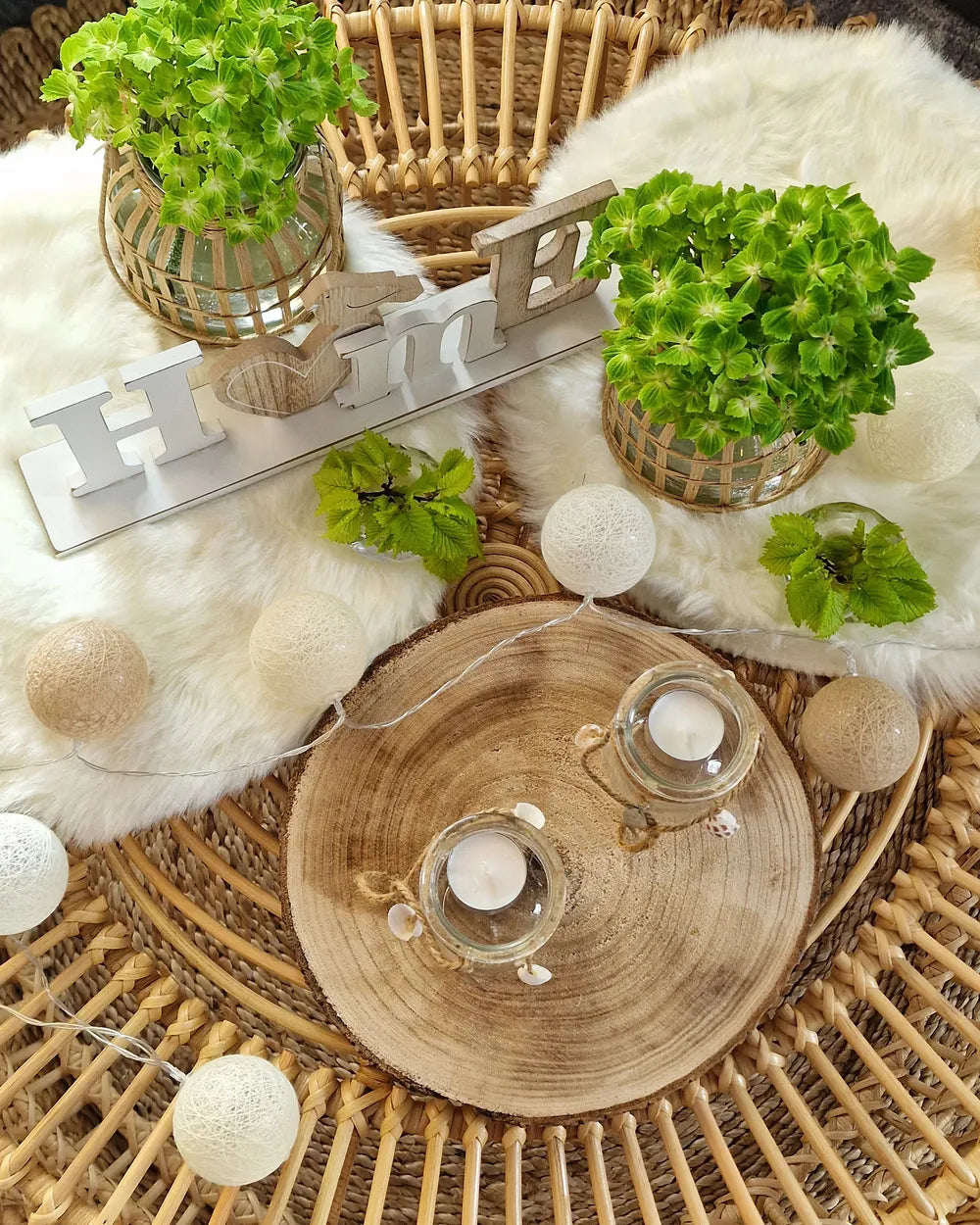 Coffee Table Rattan Light Brown Simmerman