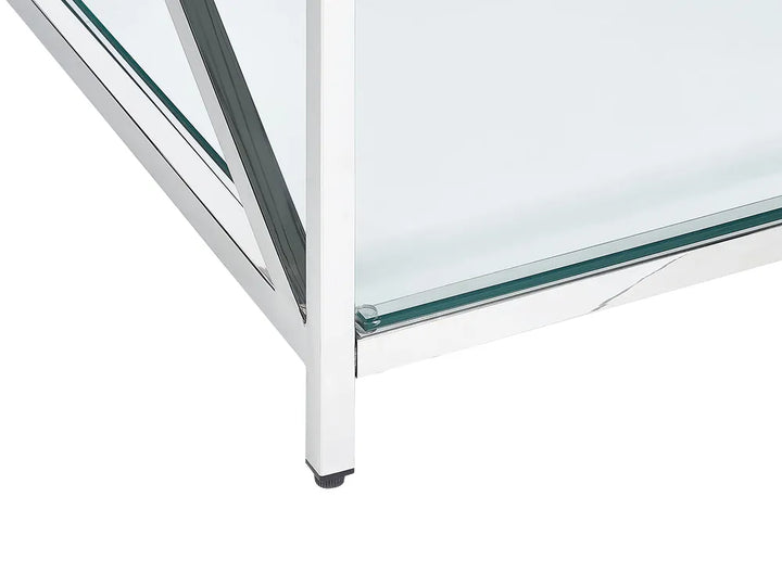 Coffee Table Tempered Glass Silver Lorccan